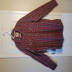 Vintage Wrangler Western Cowboy Snap Button Shirt Size L